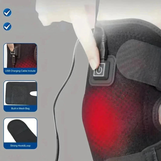 USB Heated Knee Pad - Adjustable Warming Brace for Pain Relief