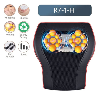 Electric Neck & Back Massage Pillow with Heat & Deep Tissue Kneading