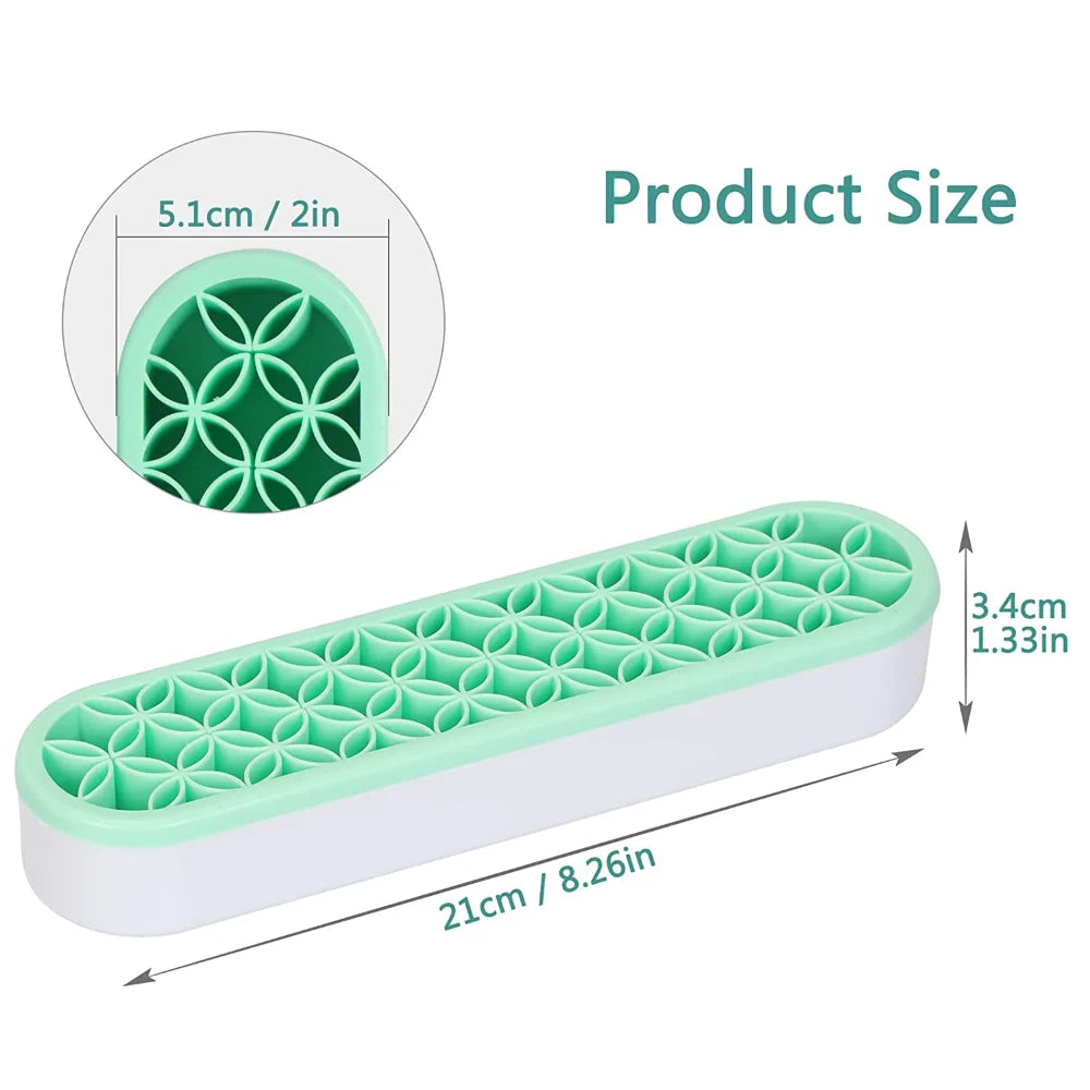 Silicone Makeup Brush Organizer & Drying Rack - Durable Desktop Storage