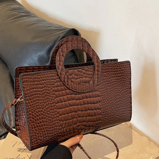 Luxury Crocodile Pattern Tote
