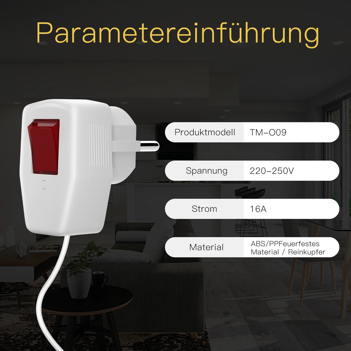 3-Pack EU Schuko Rewirable Power Plug with On/Off Switch - 250V 16A
