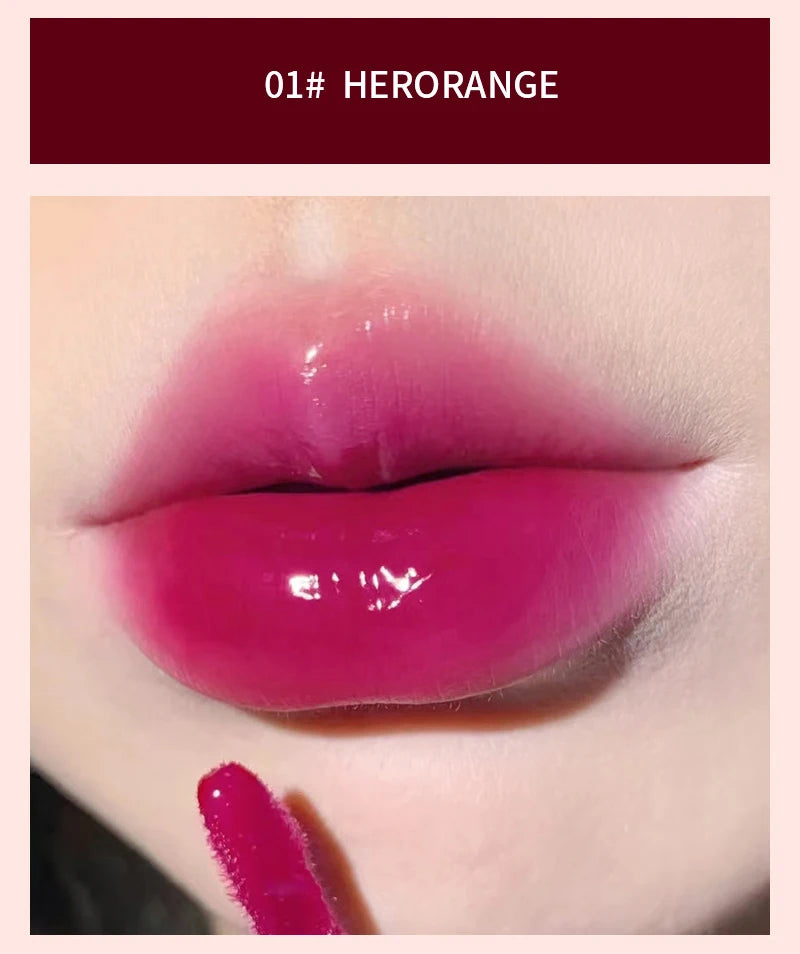Glass-Like Lip Lacquer - Mirror Shine Hydrating Long-Lasting Lipstick - 16