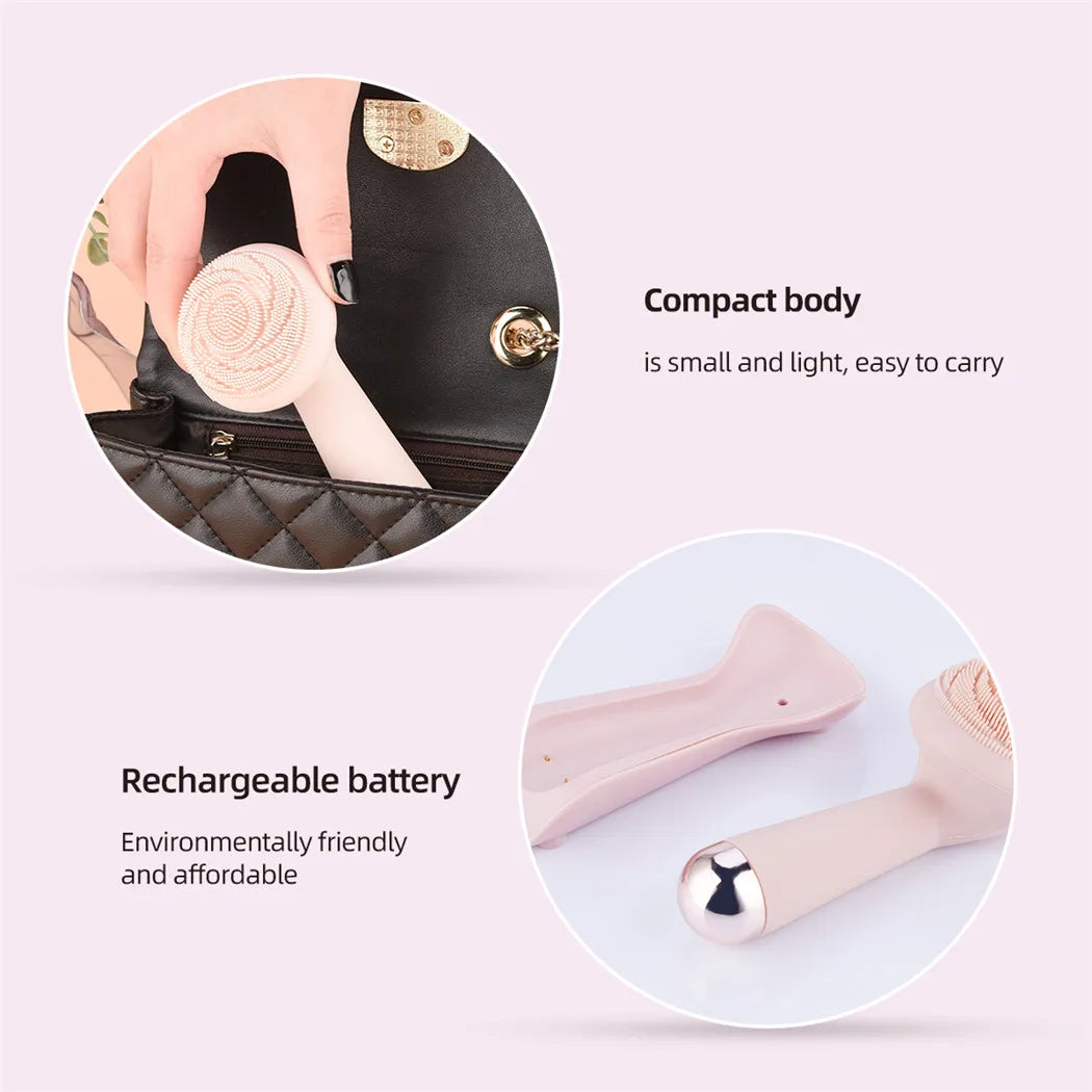 4-in-1 Electric Silicone Facial Cleansing Brush & Massage Roller - 11