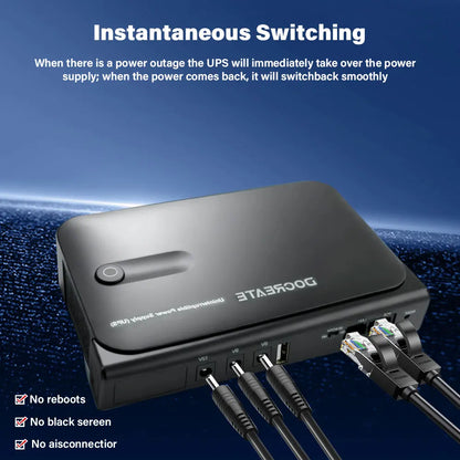 Mini Portable UPS Backup Power Supply for WiFi Routers & Security Cameras