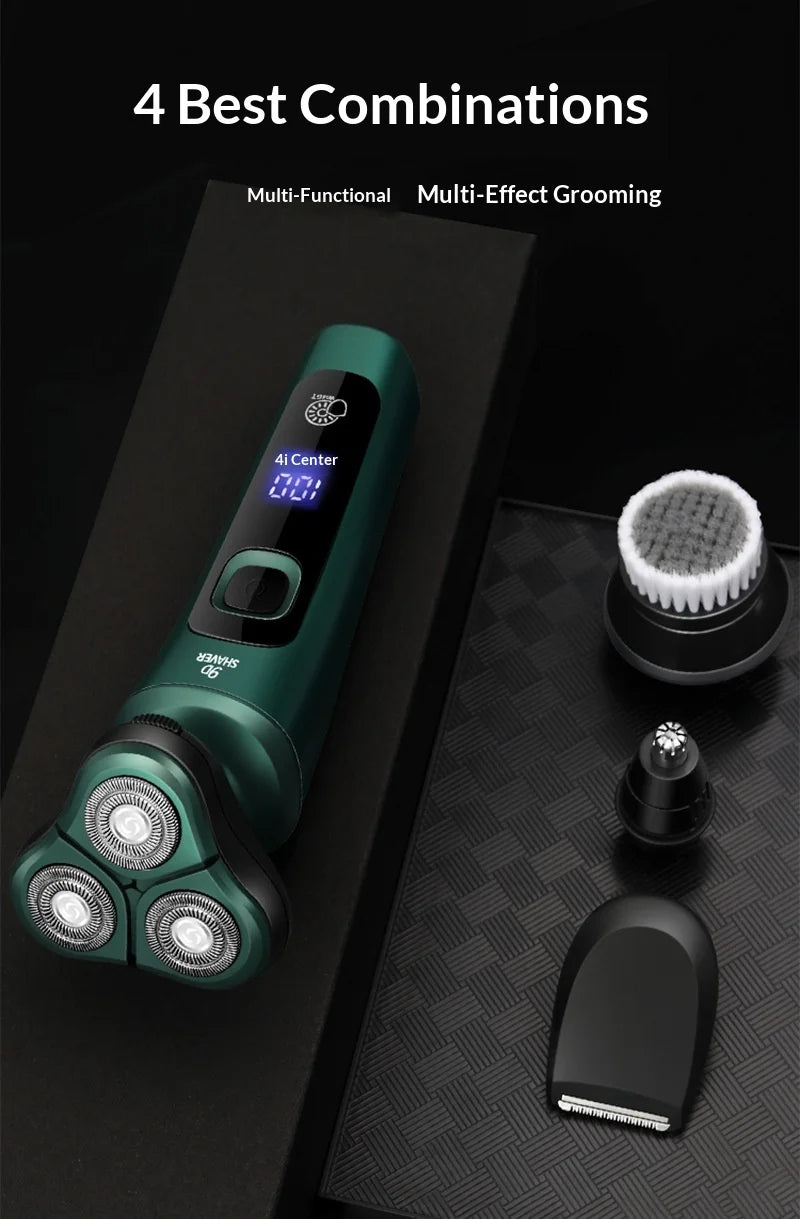 9D Floating Head Electric Shaver - Waterproof Rechargeable Razor - 14