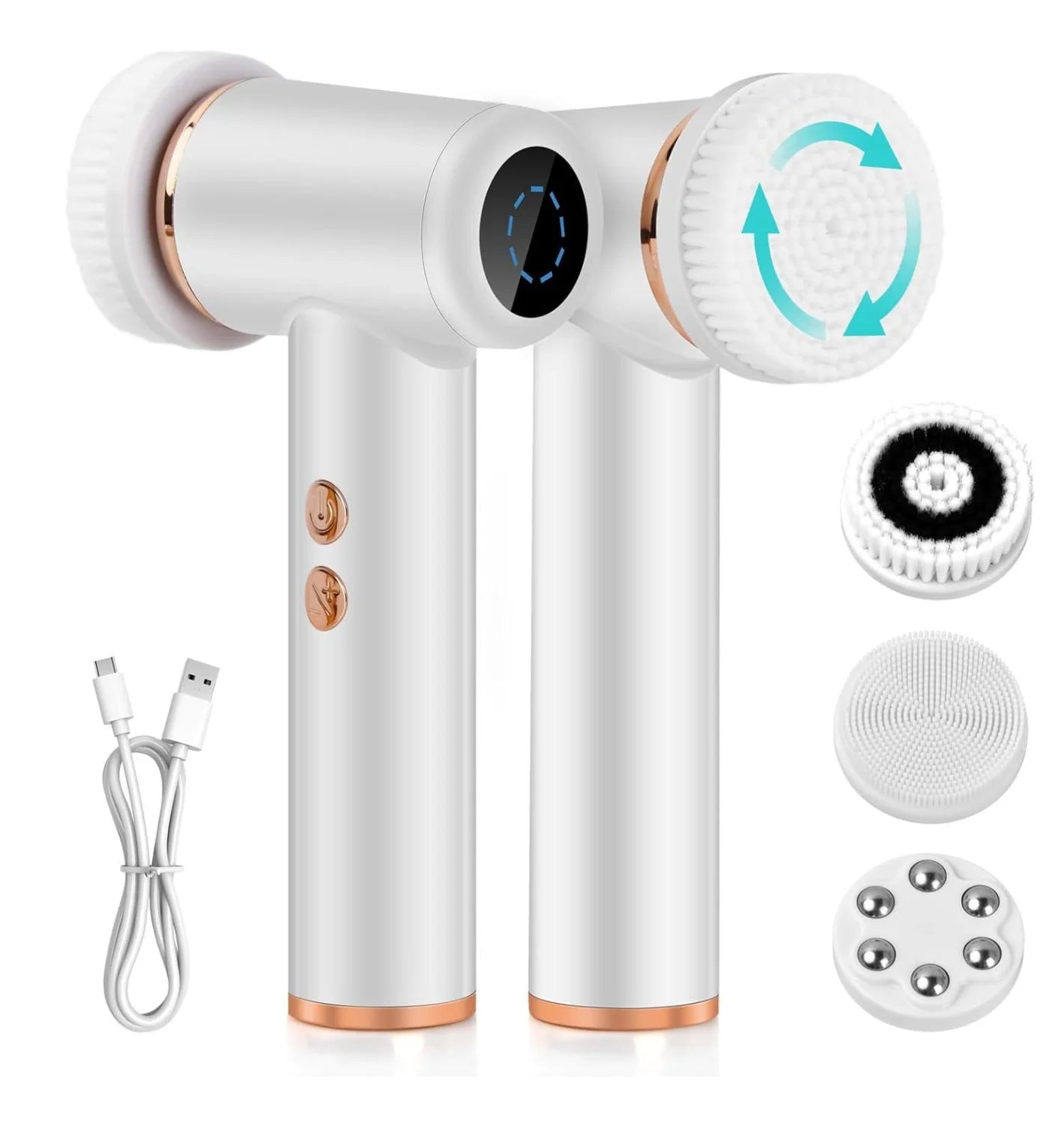 4-in-1 Waterproof Electric Facial Cleansing Brush & Exfoliating Massage Device - 7