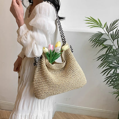 Luxury Woven Straw Beach Tote