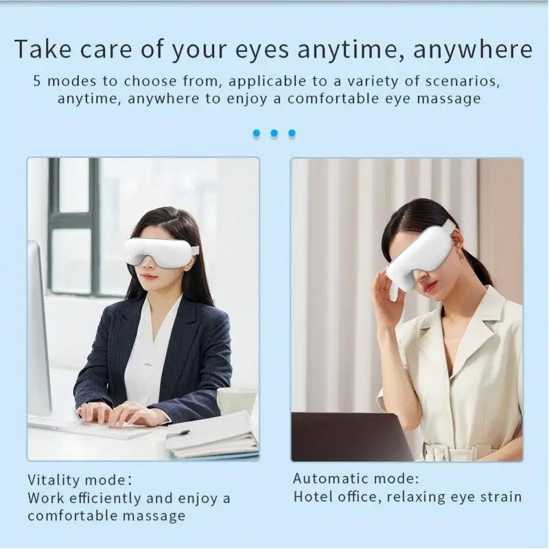 Smart Air Pressure Eye Massager with Heat & Vibration for Stress Relief - 4