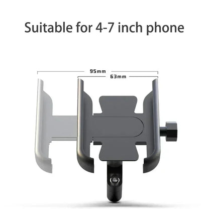 Heavy-Duty Aluminum Motorcycle & Bicycle Phone Mount - Secure GPS Holder