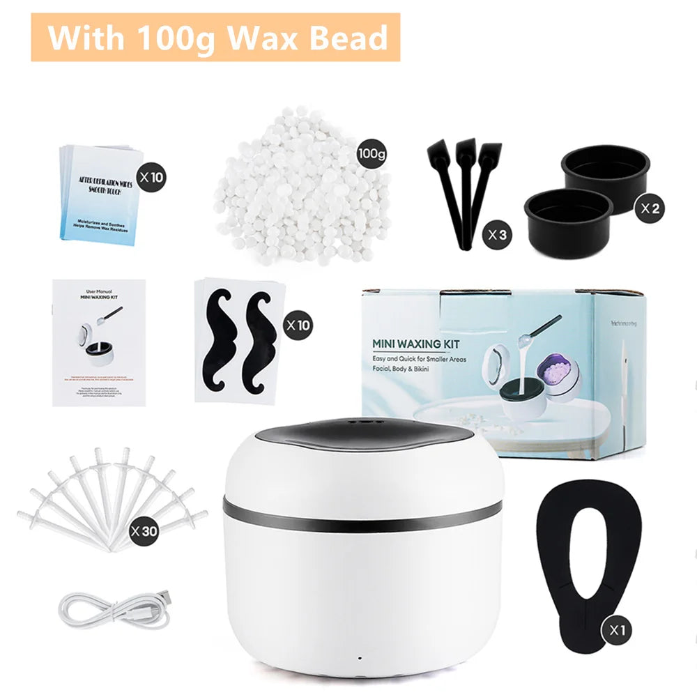 Mini Wax Heater & Nose Ear Hair Removal Kit - 35
