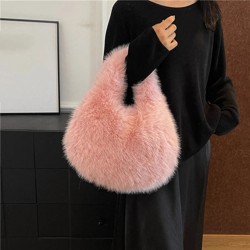 Luxury Soft Plush Bucket Bag