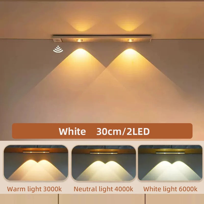 Ultra-Thin Motion Sensor Cabinet Light - Rechargeable Dimmable LED Under Counter Lighting - 20
