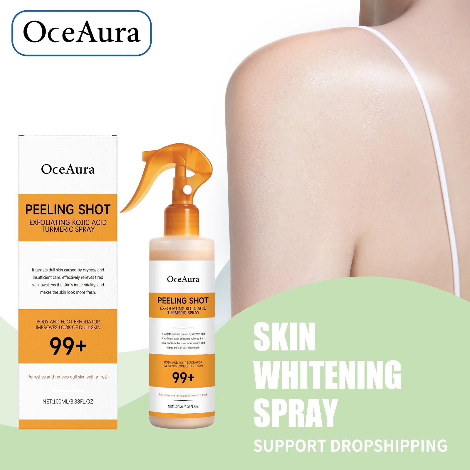 Exfoliating Turmeric Body & Foot Peeling Spray for Brightening & Smooth Skin - 2