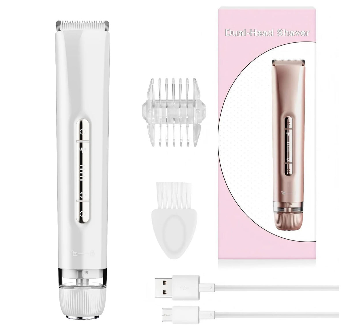 2-in-1 Waterproof Electric Bikini Trimmer & Body Shaver for Women