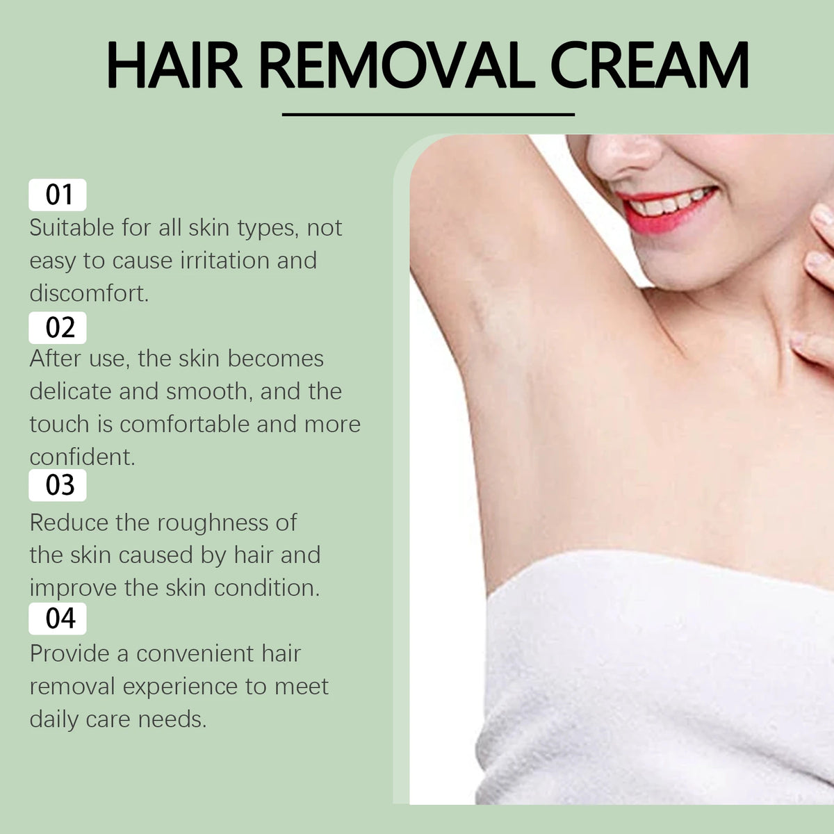 Aloe Vera Painless Hair Removal Cream - Gentle Whole-Body Depilatory for Smooth Skin