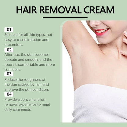 Aloe Vera Painless Hair Removal Cream - Gentle Whole-Body Depilatory for Smooth Skin