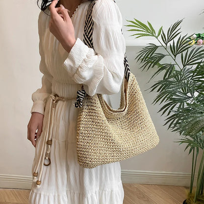 Luxury Woven Straw Beach Tote