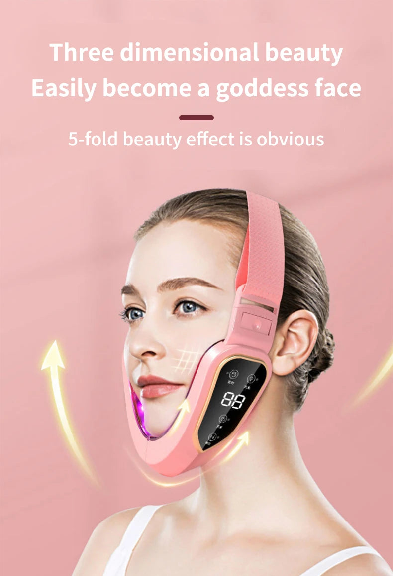 LED V-Face Lifting Massager: Photon Therapy & Vibration Slimming Device