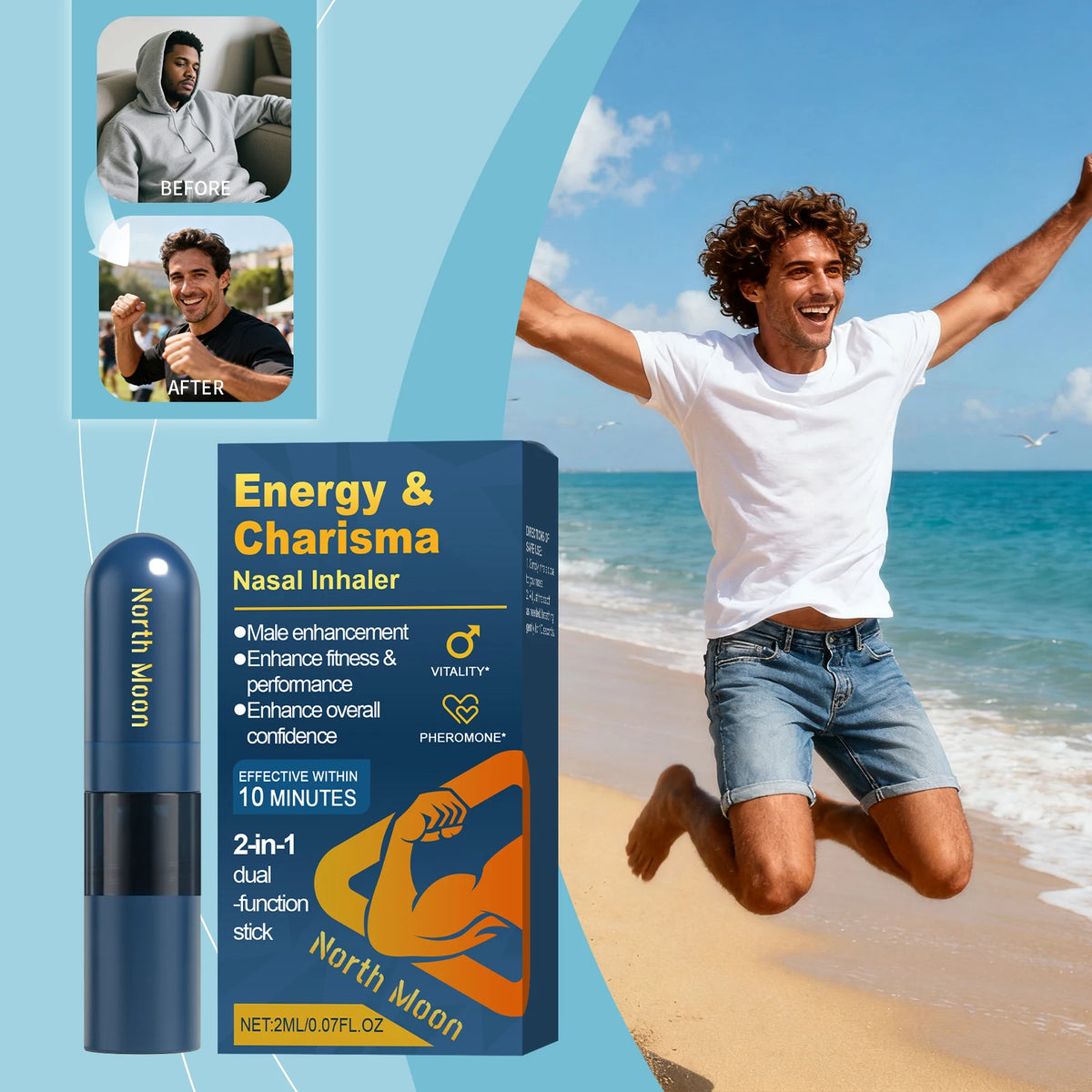 Energy & Charisma Nasal Inhaler - Male Vitality & Performance Support Stick