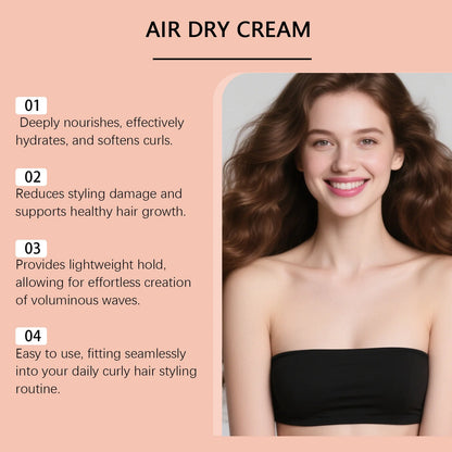Curl Defining Styling Cream with Castor & Coconut Oil for Natural Waves & Shine