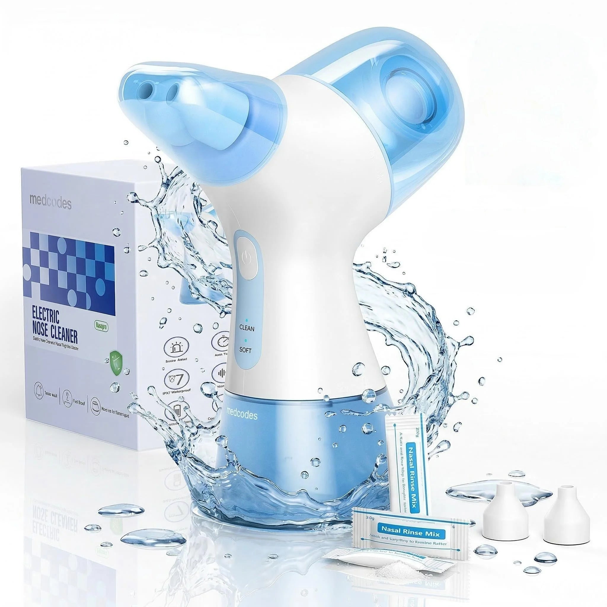 Electric Nasal Irrigation System - Automatic Sinus Rinse & Nose Cleaner - 1