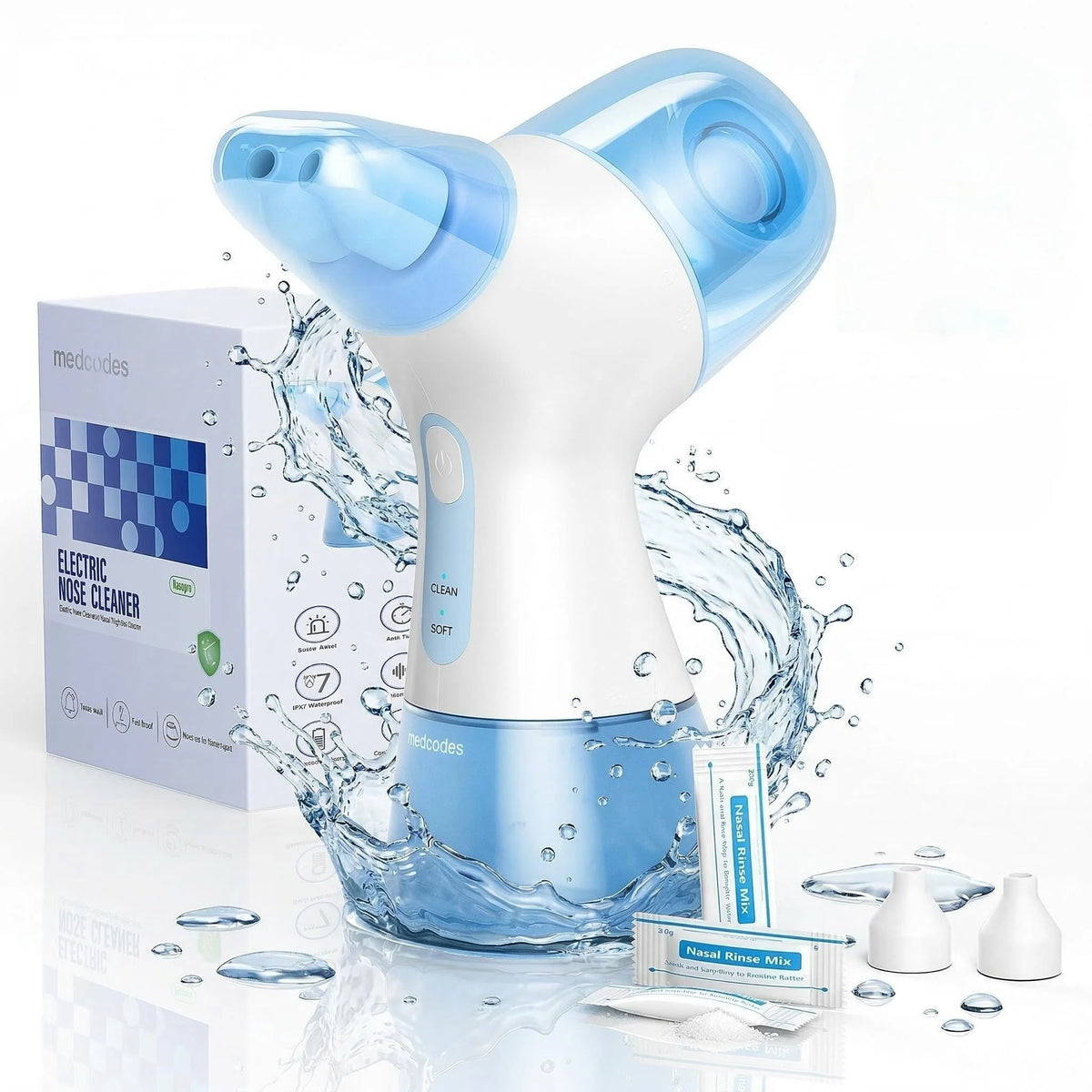 Electric Nasal Irrigation System - Automatic Sinus Rinse & Nose Cleaner