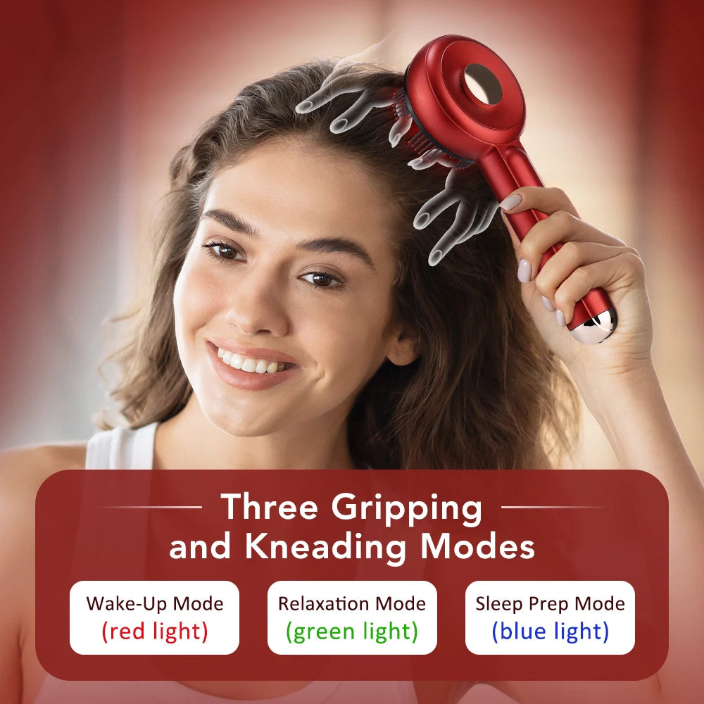Electric Scalp Massage Comb with Infrared Light & Hair Oil Applicator