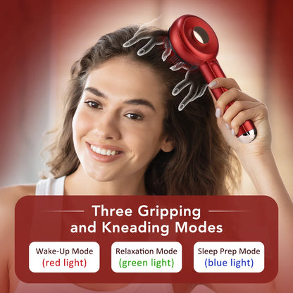 Electric Scalp Massager Comb with LED Light Therapy & Liquid Applicator