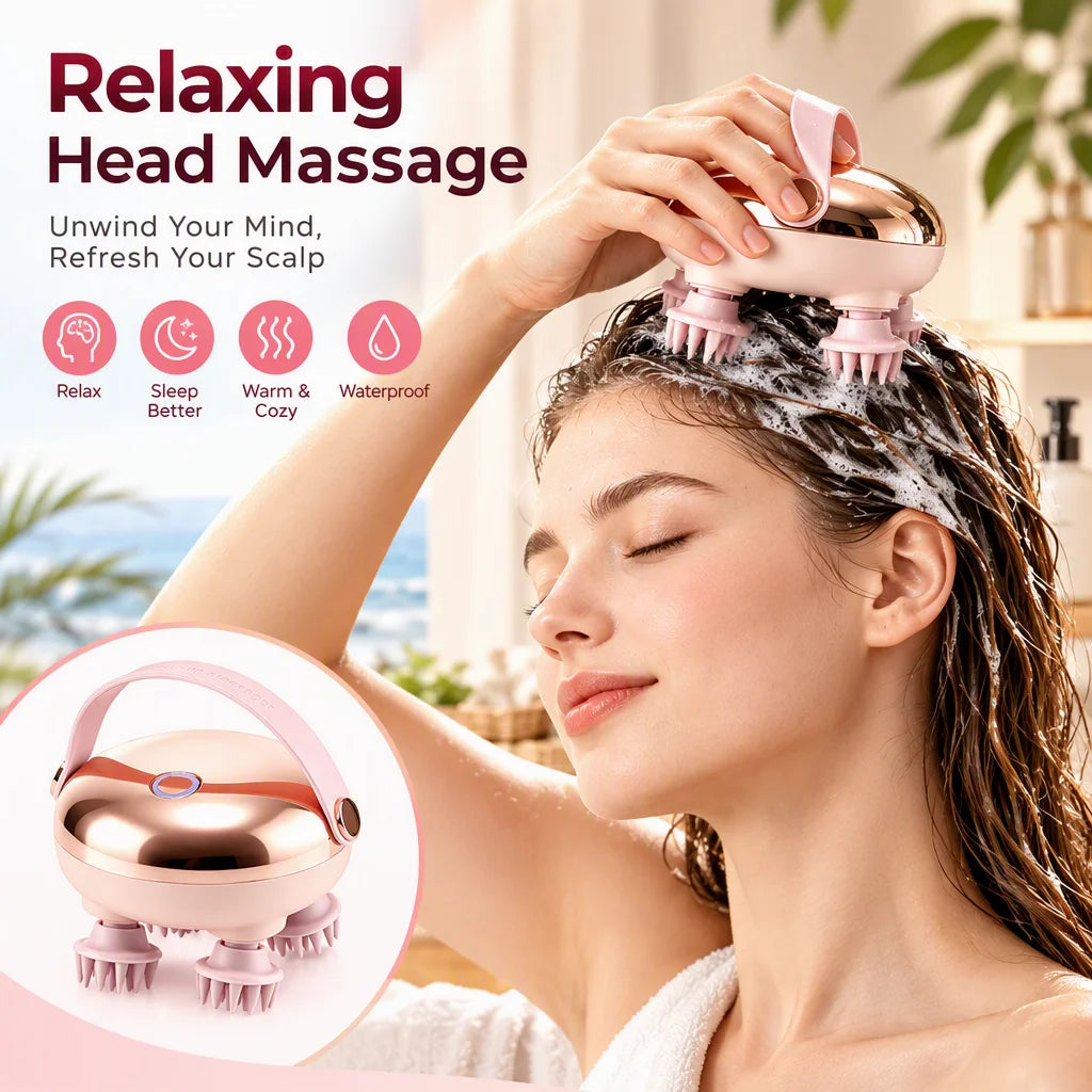 Electric Scalp and Body Massager - Portable Waterproof Handheld Relaxation Tool