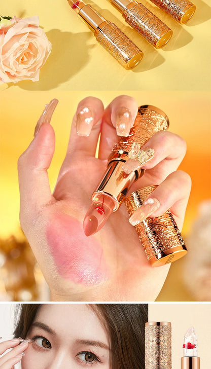 Crystal Color-Changing Flower Jelly Lipstick - Long-Lasting Moisturizing Balm