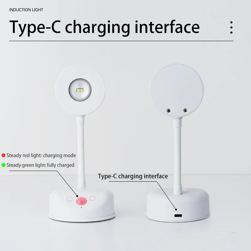 Wireless Motion Sensor LED Wall Light - Rechargeable Type-C Dimmable Indoor Lamp - 4