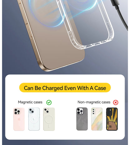 15W Magnetic Foldable Wireless Charger Stand for iPhone & Earbuds
