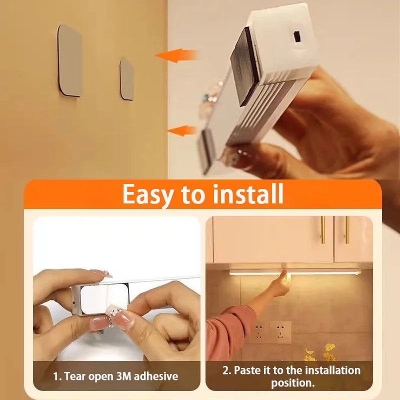 Wireless Motion Sensor LED Under Cabinet Light - USB Rechargeable Dimmable Closet Bar - 4