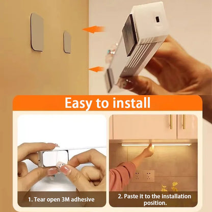 Wireless Motion Sensor LED Under Cabinet Light - USB Rechargeable Dimmable Closet Bar
