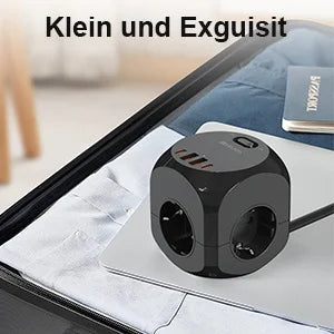 4-Way Cube Power Strip with USB-C & USB-A Fast Charging - 2M Extension Cord