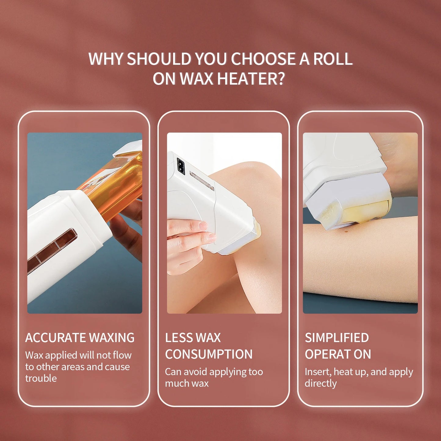 Electric Roll-On Wax Heater - Portable Hair Removal Warmer