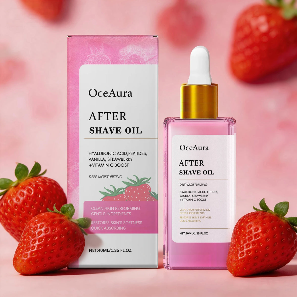 Strawberry Scented After Shave & Hair Removal Soothing Oil for Skin Hydration