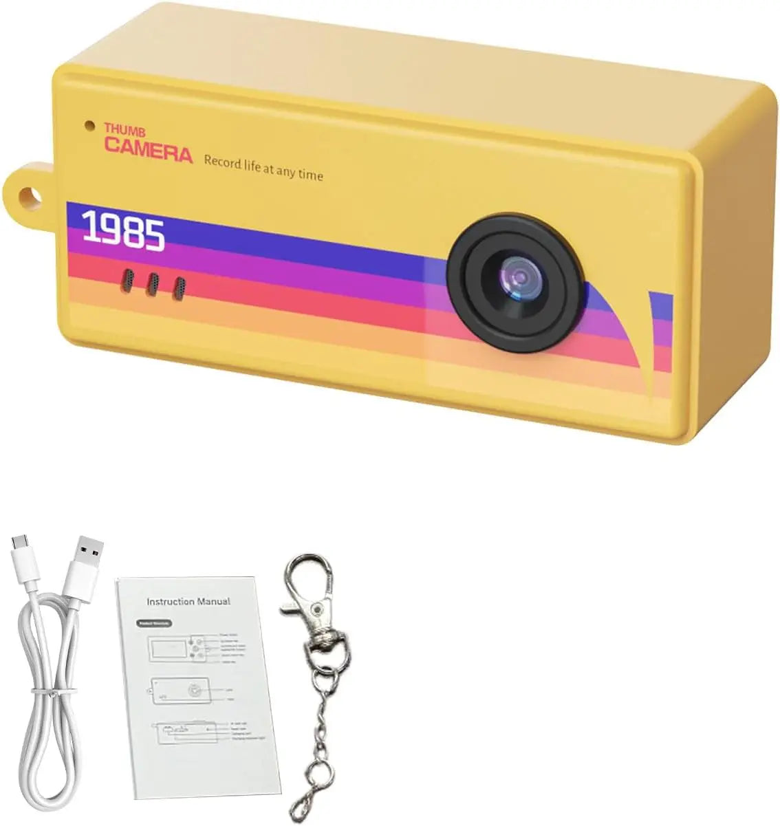 Mini Retro Digital Keychain Camera - Portable Pocket-Sized 1080P Video Recorder