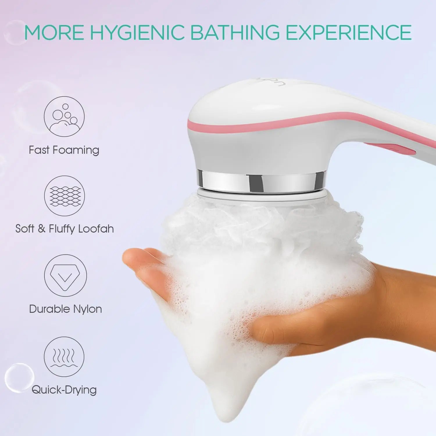 Electric Long Handle Bath Brush - Waterproof Exfoliating Back Scrubber - 2