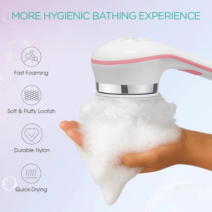 Electric Long Handle Bath Brush - Waterproof Exfoliating Back Scrubber