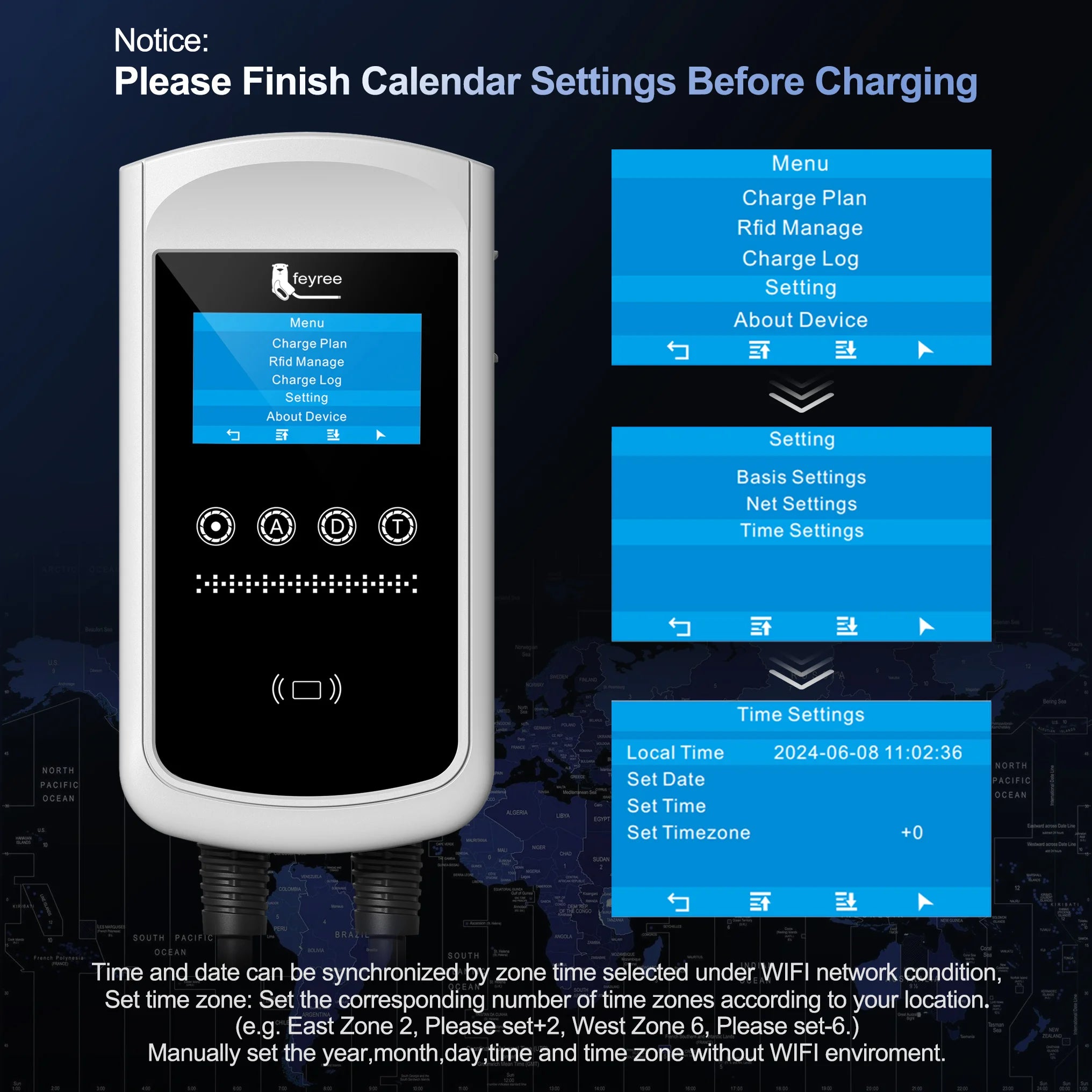 Feyree Smart EV Charging Station - WiFi App Control & Dynamic Load Balancing - 20