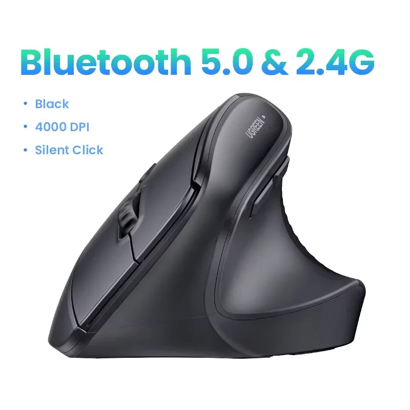 Vertical Ergonomic Wireless Mouse 4000 DPI Optical 2.4G Silent Click - 31