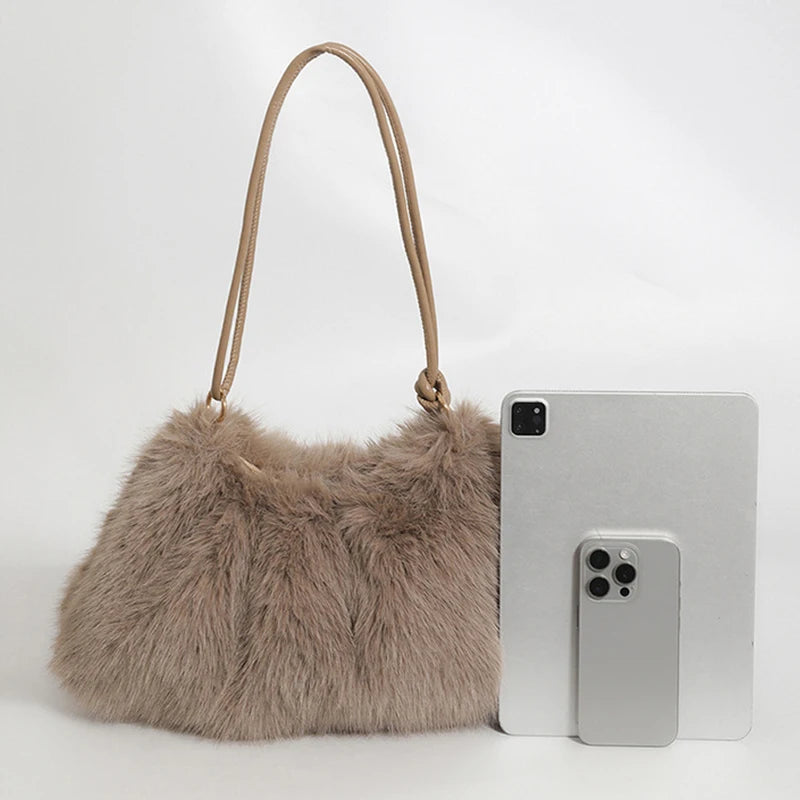 Luxury Plush Winter Bucket Bag