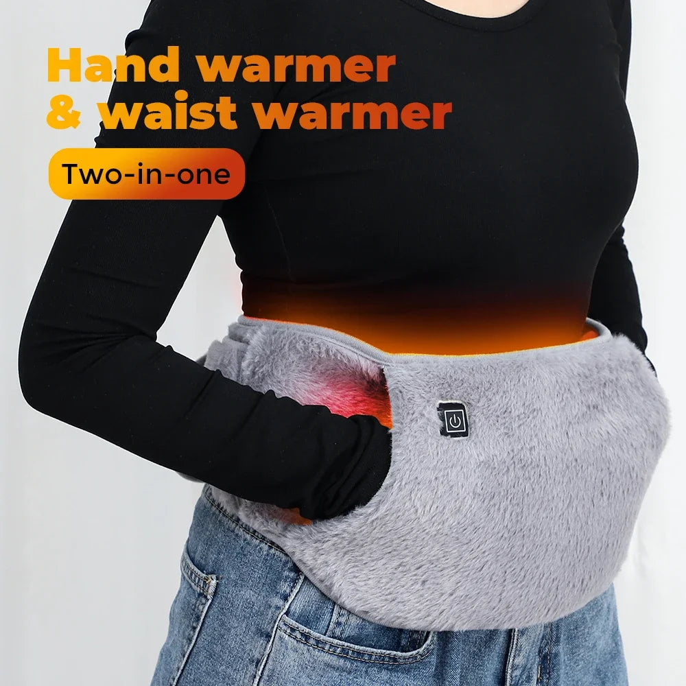 2-in-1 USB Heated Waist Belt & Hand Warmer – Graphene Thermal Therapy Wrap