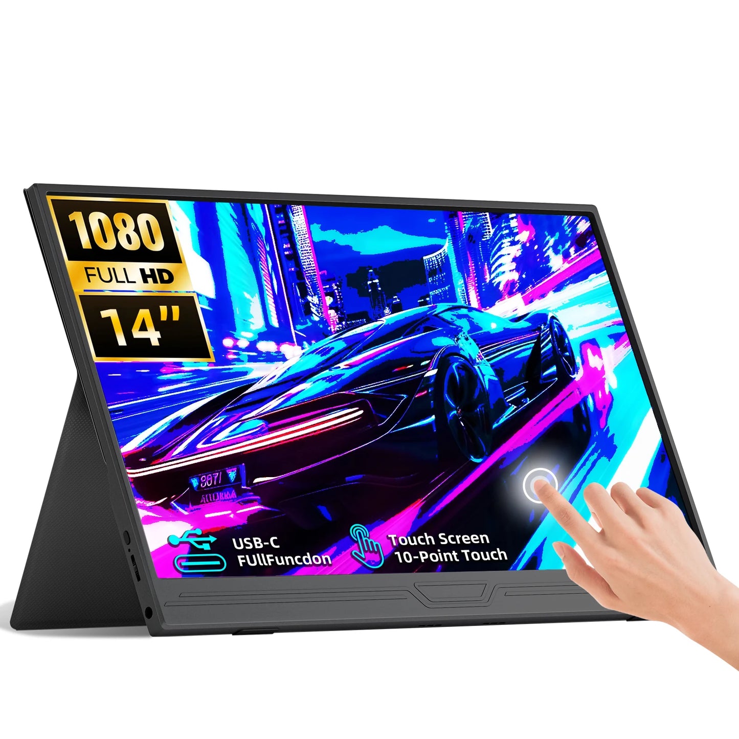 14-Inch 1080P Portable Monitor - IPS HDR Gaming & Office Display