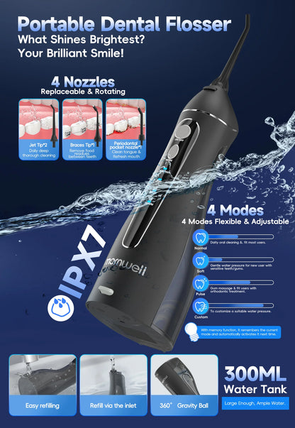 Electric Water Flosser and Sonic Toothbrush Set for Deep Teeth Cleaning & Gum Care