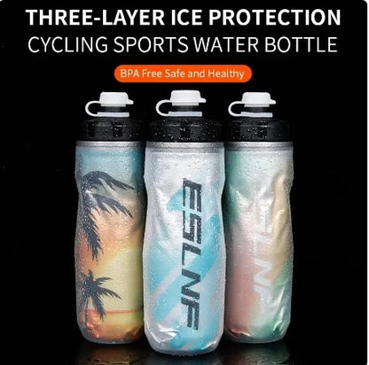 Insulated Cycling Water Bottle - 610ml Leak-Proof MTB & Road Bike Sport Cup