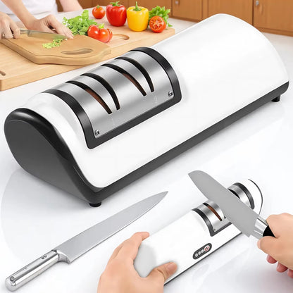 Rechargeable Electric Knife Sharpener - Portable 2-Stage Kitchen Tool