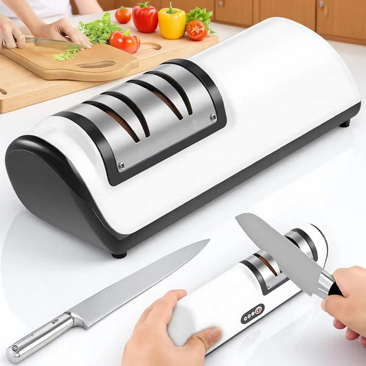 Rechargeable Electric Knife Sharpener - Portable 2-Stage Kitchen Tool