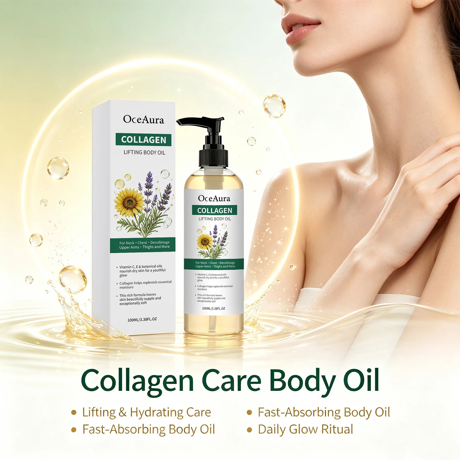 Collagen Lifting Body Oil for Skin Tightening & Deep Hydration - 6